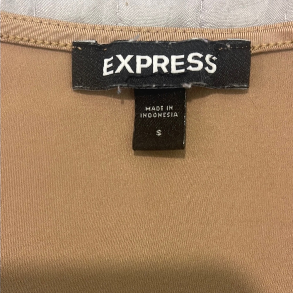 Express Tan Fitted Blouse - Picture 2 of 2